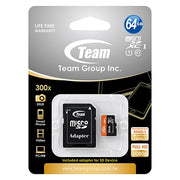 Team 64GB Micro SDXC UHS-1 Class 10 Flash Card with Adapter - IT Supplies Ltd