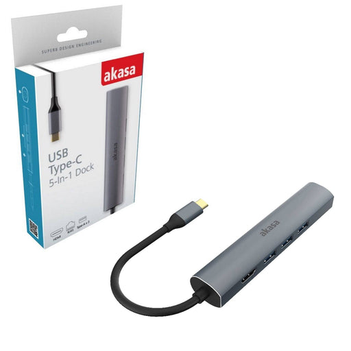 Akasa AK-CBCA22-18BK USB Type-C 5-In-1 Hub with HDMI & Ethernet - IT Supplies Ltd