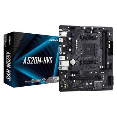 ASRock A520M-HVS AMD Socket AM4 Micro ATX VGA/HDMI M.2 USB 3.2 Gen1 Motherboard - IT Supplies Ltd