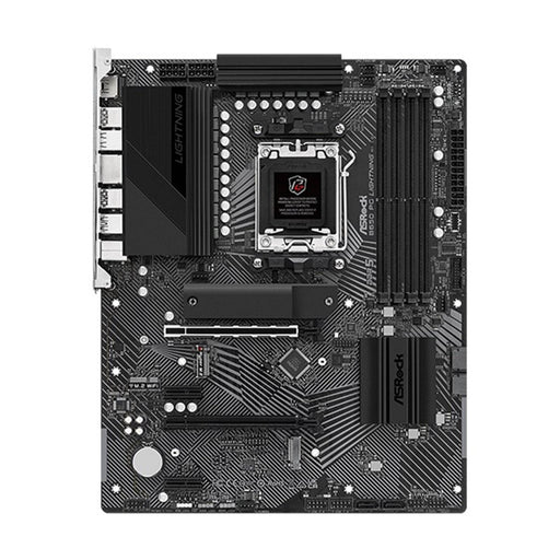 ASRock B650 PG LIGHTNING Motherboard, AM5 Socket 10th Gen, Micro ATX, DDR5, 1x PCIe 4.0 x16, PCI-e gen4x4, PCIe Gen4x3, PCIe Gen5x4, 7.1 Channel Audio, M.2, USB 3.2 Gen2x2, Gigabit LAN, HDMI, VGA - IT Supplies Ltd