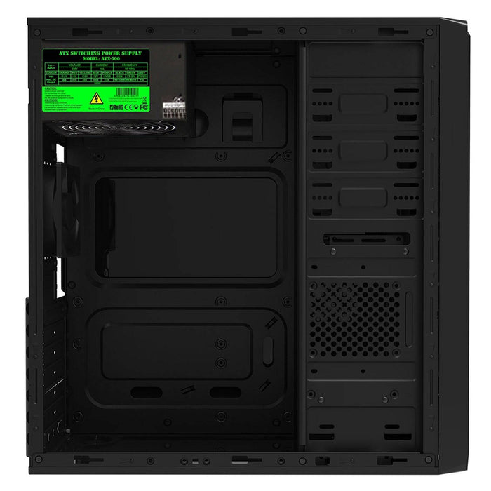 CiT Jet Stream Mid Tower 1 x USB 3.0 / 1 x USB 2.0 Black & Silver Case with 500W PSU - IT Supplies Ltd