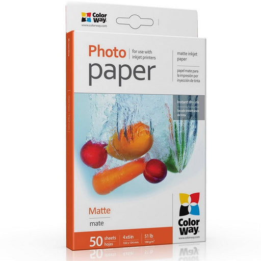ColorWay Matte 6x4 190gms Photo Paper 50 Sheets - IT Supplies Ltd