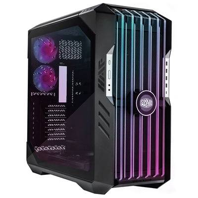 COOLER MASTER HAF 700 EVO Case, Titanium Grey, Full Tower, 4 x USB 3.2 Gen 1 Type-A, 1 x USB 3.2 Gen 2 Type-C, Tempered Glass Side Window Panel, Edge Lit Front Intake Blades with IRIS Customisable LCD Assistant - IT Supplies Ltd