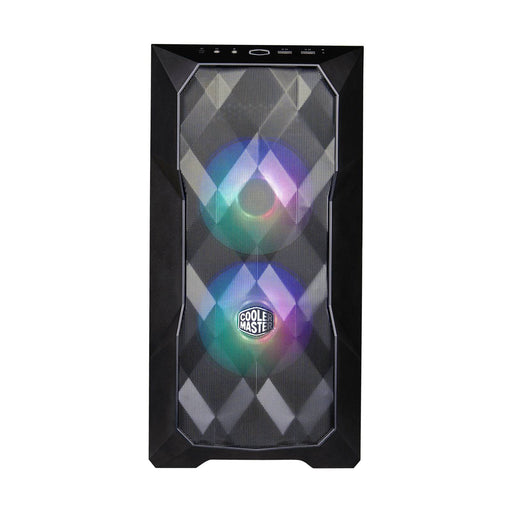 COOLER MASTER TD300 Mesh Case, Black, Mini Tower, 2 x USB 3.2 Gen 1 Type-A, Tempered Glass Side Window Panel, Polygonal FineMesh Front Panel, SickleFlow Addressable RGB Fans Included, Micro ATX, Mini-ITX - IT Supplies Ltd