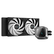 DeepCool LS520 Premium AiO Liquid CPU Cooler, Universal Socket, 240mm Radiator, PWM 2250RPM Cooling Fans, Addressable RGB LED Lighting, Fully Customizable Infinity Mirror Cap Design, Black Version - IT Supplies Ltd