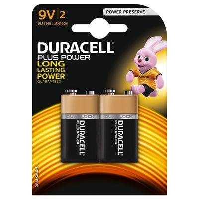 Duracell Plus Power Alkaline Pack of 2 9V Battery - IT Supplies Ltd