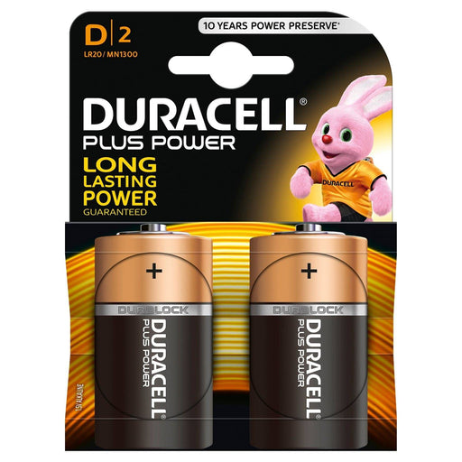 Duracell Plus Power Alkaline Pack of 2 D Batteries - IT Supplies Ltd