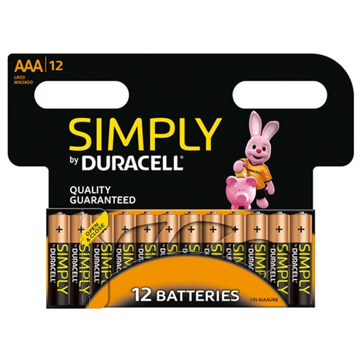 Duracell Simply Alkaline Pack of 12 AAA Batteries - IT Supplies Ltd