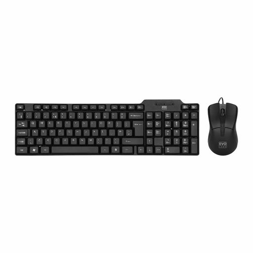 Evo Labs CM-500UK USB Wired Qwerty Keyboard and Mouse Combo Set - IT Supplies Ltd