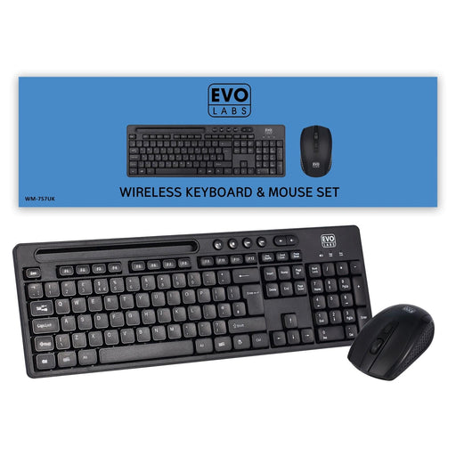 Evo Labs WM-757UK Wireless Keyboard and Mouse Combo Set - IT Supplies Ltd