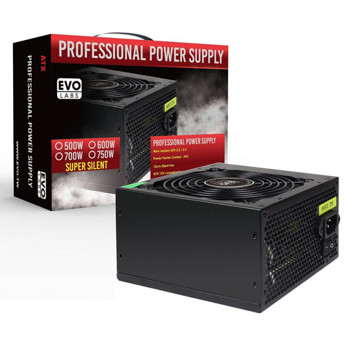 EVO LABS BR750-12BL 750W 120mm Black Silent Fan PSU - IT Supplies Ltd