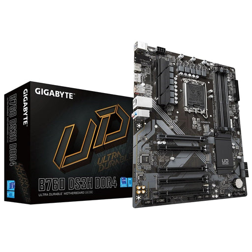 Gigabyte B760 DS3H DDR4 Motherboard, Intel Socket 1700, 12th/13th Gen, 1x PCIe 4.0 x16, 2 x PCIe 4.0 M.2, ATX, USB Type-C, 2.5GbE LAN, HDMI, DisplayPort, Smart Fan 6, Q-Flash Plus - IT Supplies Ltd