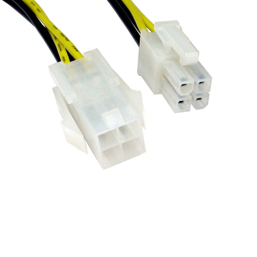 4-Pin ATX (M) to 4-Pin ATX (F) 0.28m Black and Yellow OEM Internal Extension Cable - IT Supplies Ltd