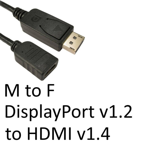 DisplayPort 1.2 (M) to HDMI 1.4 (F) Black OEM Converter Adapter - IT Supplies Ltd