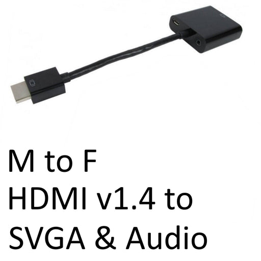 HDMI 1.4 (M) to SVGA & Audio (F) Black OEM Converter Adapter - IT Supplies Ltd