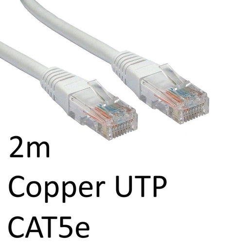 RJ45 (M) to RJ45 (M) CAT5e 2m White OEM Moulded Boot Copper UTP Network Cable - IT Supplies Ltd