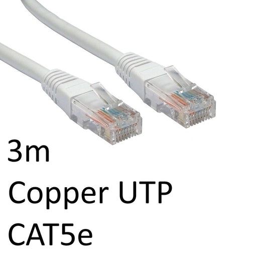 RJ45 (M) to RJ45 (M) CAT5e 3m White OEM Moulded Boot Copper UTP Network Cable - IT Supplies Ltd