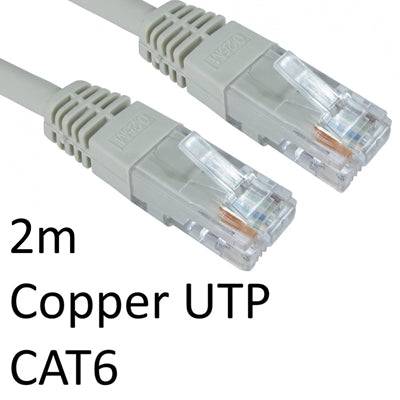 RJ45 (M) to RJ45 (M) CAT6 2m Grey OEM Moulded Boot Copper UTP Network Cable - IT Supplies Ltd