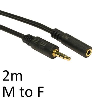 Stereo 3.5mm (M) Plug to 3.5mm (F) Stereo Socket 2m OEM Cable - IT Supplies Ltd