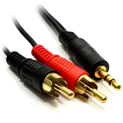 Stereo Jack 3.5mm (M) to 2 x RCA Plug (M + M) 2m OEM Cable - IT Supplies Ltd