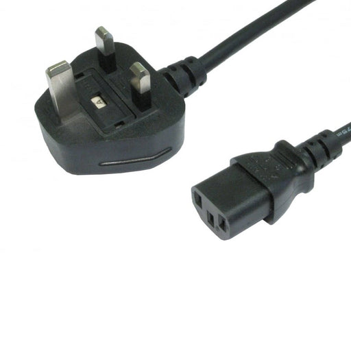 UK Mains to IEC C13 Kettle 1.8m Black OEM Power Cable - IT Supplies Ltd