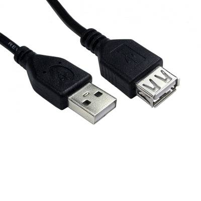 USB Extension Data Cable, USB 2.0 Type-A (M) to USB 2.0 Type-A (F), 3m Black - IT Supplies Ltd