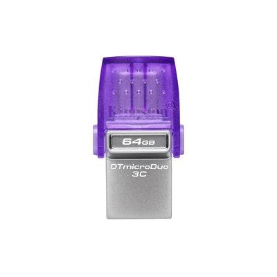 Kingston DataTraveler DTDUO3CG3/128GB 64GB MicroDuo USB OTG Flash Drive, 3C, USB-C and Type A - IT Supplies Ltd