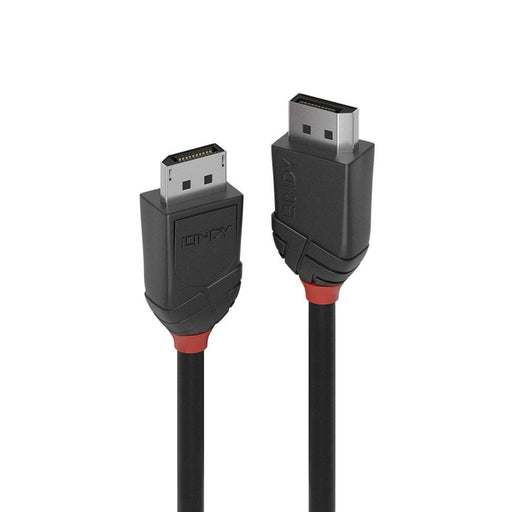 LINDY 36492 Black Line DisplayPort Cable, DisplayPort 1.2 (M) to DisplayPort 1.2 (M), 3m, Black &amp; Red, Supports UHD Resolutions up to 4096x2160@60Hz, Triple Shielded Cable, Corrosion Resistant Copper 30AWG Conductors, Retail Polybag Packaging - IT Supplies Ltd