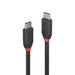 LINDY 36906 Black Line USB Cable, USB 3.2 Type-C (M) to USB 3.2 Type-C (M), 1m, Black & Red, SuperSpeed USB Supports Data Transfer Speeds up to 20Gbps - IT Supplies Ltd