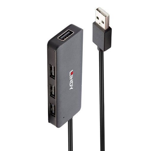 LINDY 42986 4 Port USB Hub, 4 x USB 2.0 Type-A (F) Ports, Supports Data Transfer Rates of up to 480 Mbps, Plug and Play Installation, USB Bus-Powered with DC Socket for External Power Supply - IT Supplies Ltd