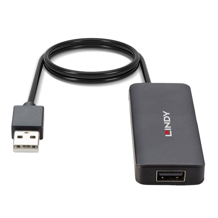 LINDY 42986 4 Port USB Hub, 4 x USB 2.0 Type-A (F) Ports, Supports Data Transfer Rates of up to 480 Mbps, Plug and Play Installation, USB Bus-Powered with DC Socket for External Power Supply - IT Supplies Ltd