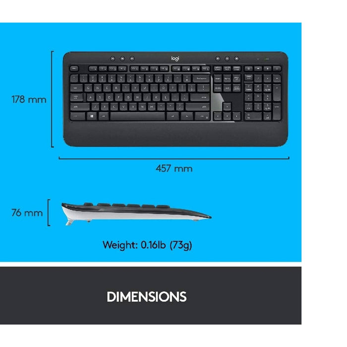 Logitech MK540 Advanced Wireless Keyboard and Mouse Combo for Windows for PC, Laptop - IT Supplies Ltd