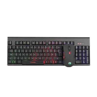 Marvo Scorpion KW512 Wireless Gaming Keyboard and Mouse Bundle, 12 Multimedia Keys, 3 Colour LED Backlit with 7 Lighting Modes, Optical Sensor Mouse with Adjustable 800-1600 dpi, 6 Buttons - IT Supplies Ltd