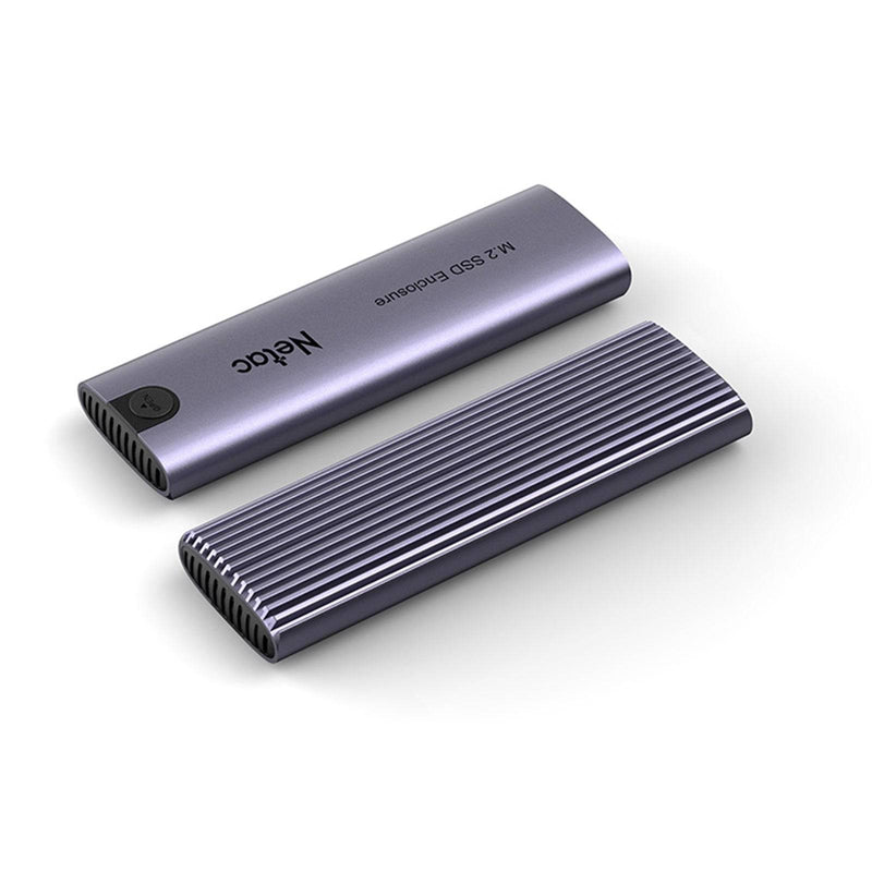 Netac M.2 NVMe/SATA External Enclosure, USB3.1, Aluminium, 10Gbps, USB C to C, USB C to A - IT Supplies Ltd
