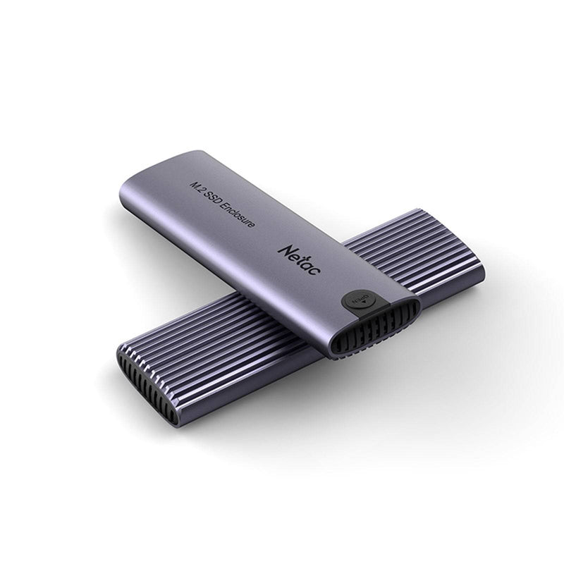 Netac M.2 NVMe/SATA External Enclosure, USB3.1, Aluminium, 10Gbps, USB C to C, USB C to A - IT Supplies Ltd
