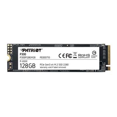 Patriot P300 (P300P128GM28) 128GB NVMe M.2 Interface, PCIe x3, 2280 Length, Read 1600MB/s, Write 600MB/s, 3 Year Warranty - IT Supplies Ltd