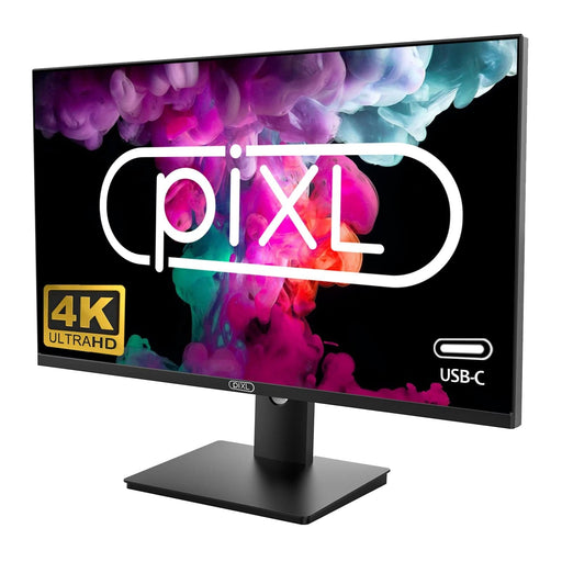 piXL PX27UDH4K 27 Inch Frameless IPS Monitor, 4K, LED Widescreen, 5ms Response Time, 60Hz Refresh, HDMI, Display Port, 2x USB-A+, USB-B+, USB-C 16.7 Million Colour Support, VESA Mount, Black Finish - IT Supplies Ltd