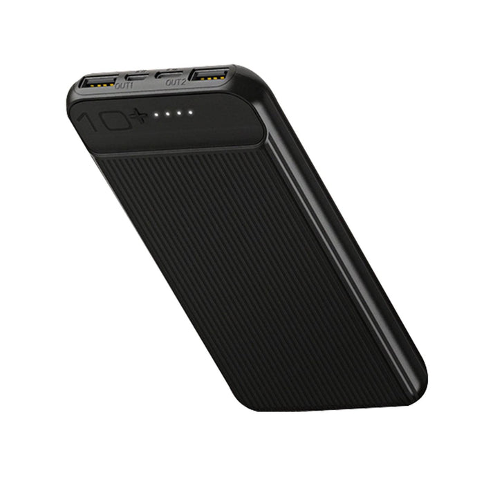 Prevo SP3012 Power bank,10000mAh Portable Fast Charging for Smart Phones, Tablets and Other Devices, Slim Design, Dual-Port with USB Type-C and Micro USB Connection, Black - IT Supplies Ltd
