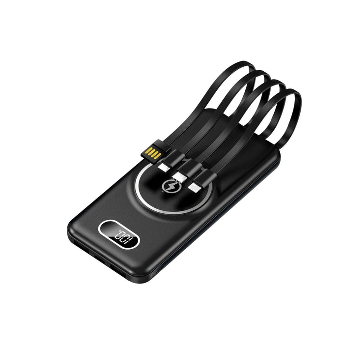 Prevo SP5002 Wireless Charging Power Bank,10000mAh Portable Charging for Smart Phones, Tablets and Other Devices, Charge Multiple Devices with Prefitted Lightning, USB Type-C, Micro-USB & USB Cables - IT Supplies Ltd