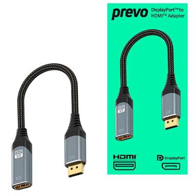 Prevo DPM-HDMIF-ADA Display Converter Adapter, DisplayPort (M) to HDMI (F), 0.2m, Black & Silver, DisplayPort 1.4 & HDMI 2.0 - IT Supplies Ltd