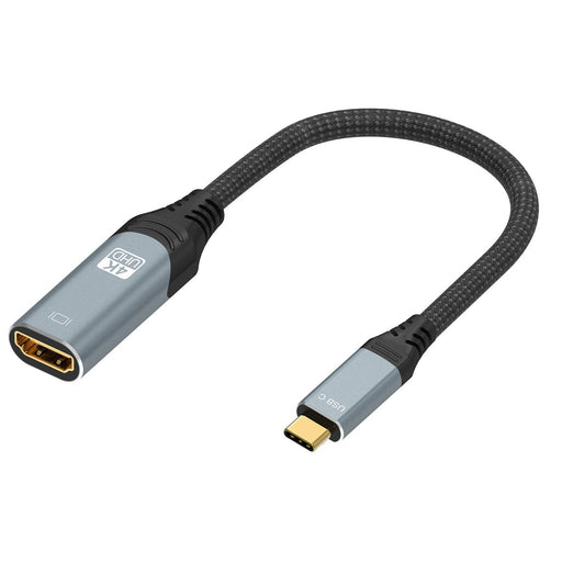 Prevo USBC-HDMI-ADA Display Converter Adapter, USB Type-C (M) to HDMI (F), 0.2m, Black & Silver, HDMI 2.0, Supports up to 4K@60Hz - IT Supplies Ltd