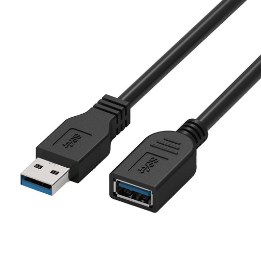 Prevo USBM-USBF-5M USB 3.0 Extension Cable, USB 3.0 Type-A (M) to USB Type-A (F), 5m, Black, Up to 5Gbps Transmission Rate - IT Supplies Ltd