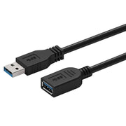 Prevo USBM-USBF-5M USB 3.0 Extension Cable, USB 3.0 Type-A (M) to USB Type-A (F), 5m, Black, Up to 5Gbps Transmission Rate - IT Supplies Ltd
