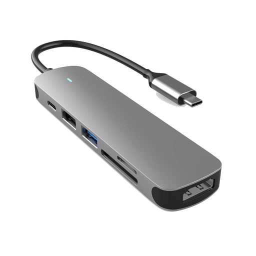 Prevo C605A USB Type-C 6-In-1 Hub with HDMI SD and TF Card Reader - IT Supplies Ltd