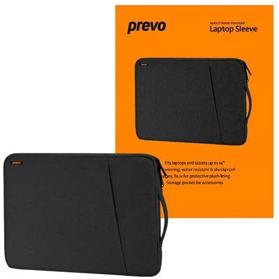 Prevo 14 Inch Laptop Sleeve, Side Pocket, Cushioned Lining, Black - IT Supplies Ltd