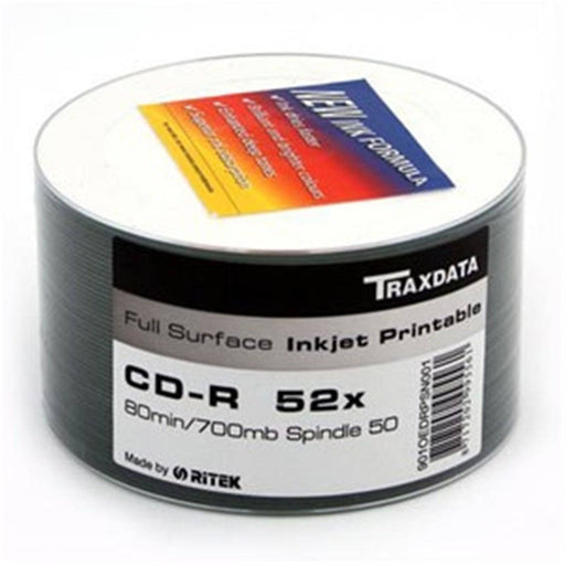 Ritek Traxdata CD-R 52X 50PK FULL FACE PRINT - IT Supplies Ltd