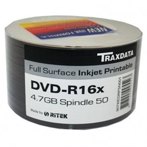 Ritek Traxdata DVD-R 16X 50Pk Boxed Printable - IT Supplies Ltd