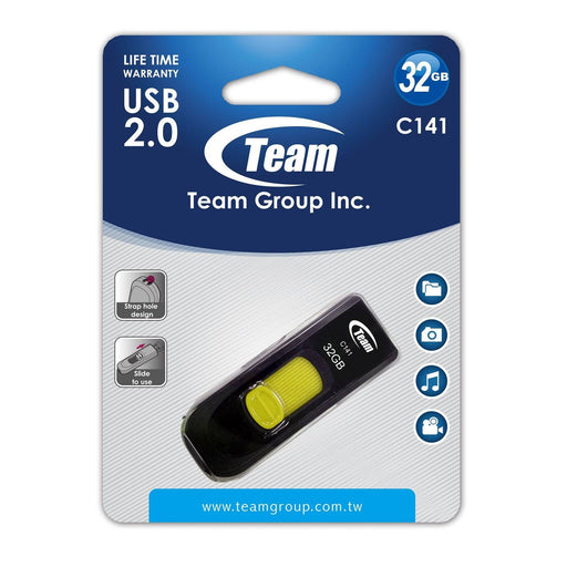 Team C141 32GB USB 2.0 Yellow USB Flash Drive - IT Supplies Ltd