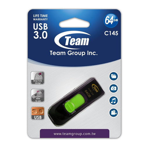 Team C145 64GB USB 3.0 Green USB Flash Drive - IT Supplies Ltd