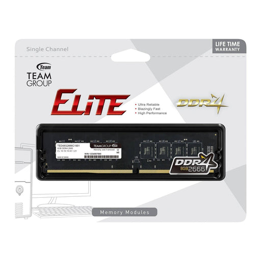 Team Elite 8GB No Heatsink (1 x 8GB) DDR4 2666MHz DIMM System Memory - IT Supplies Ltd